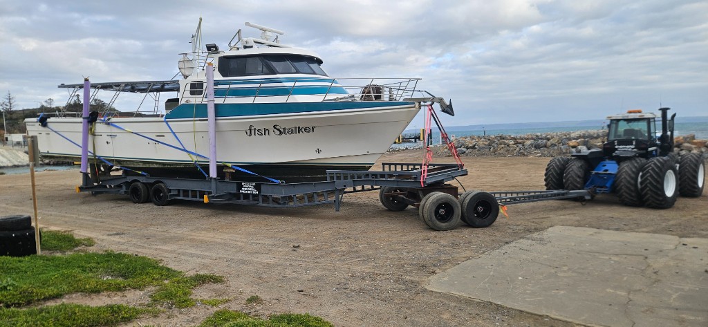 Fish Stalker on the slip trailer at Cape Jervis