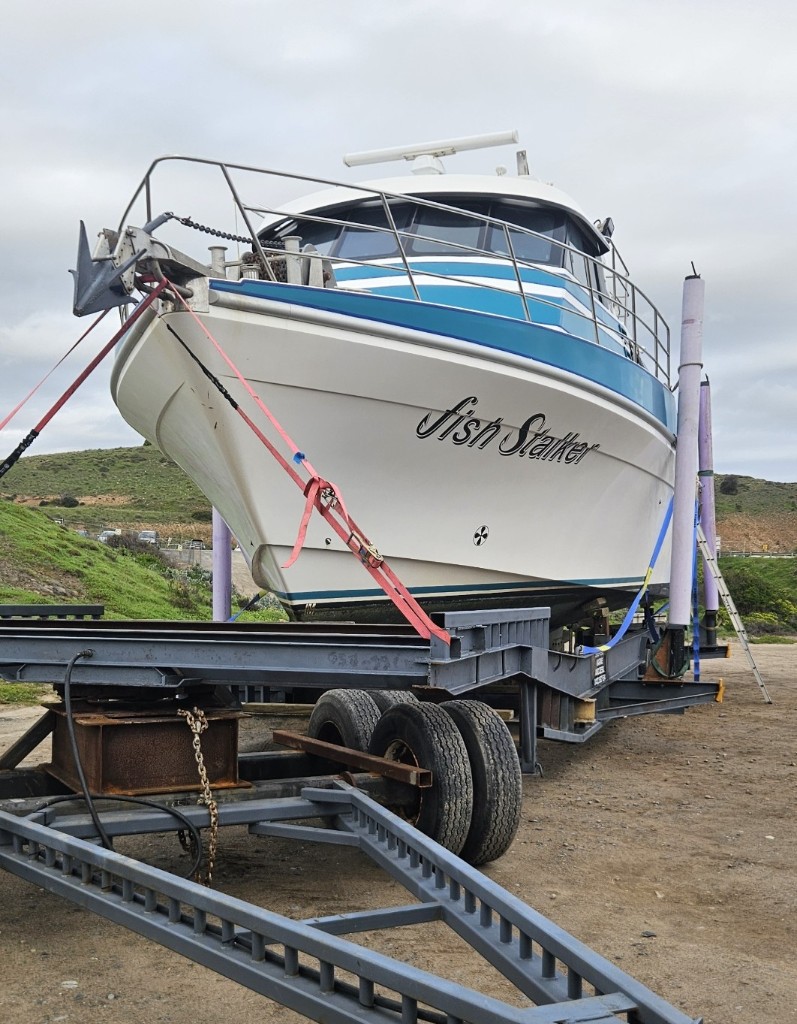 Fish Stalker secured on the slip trailer